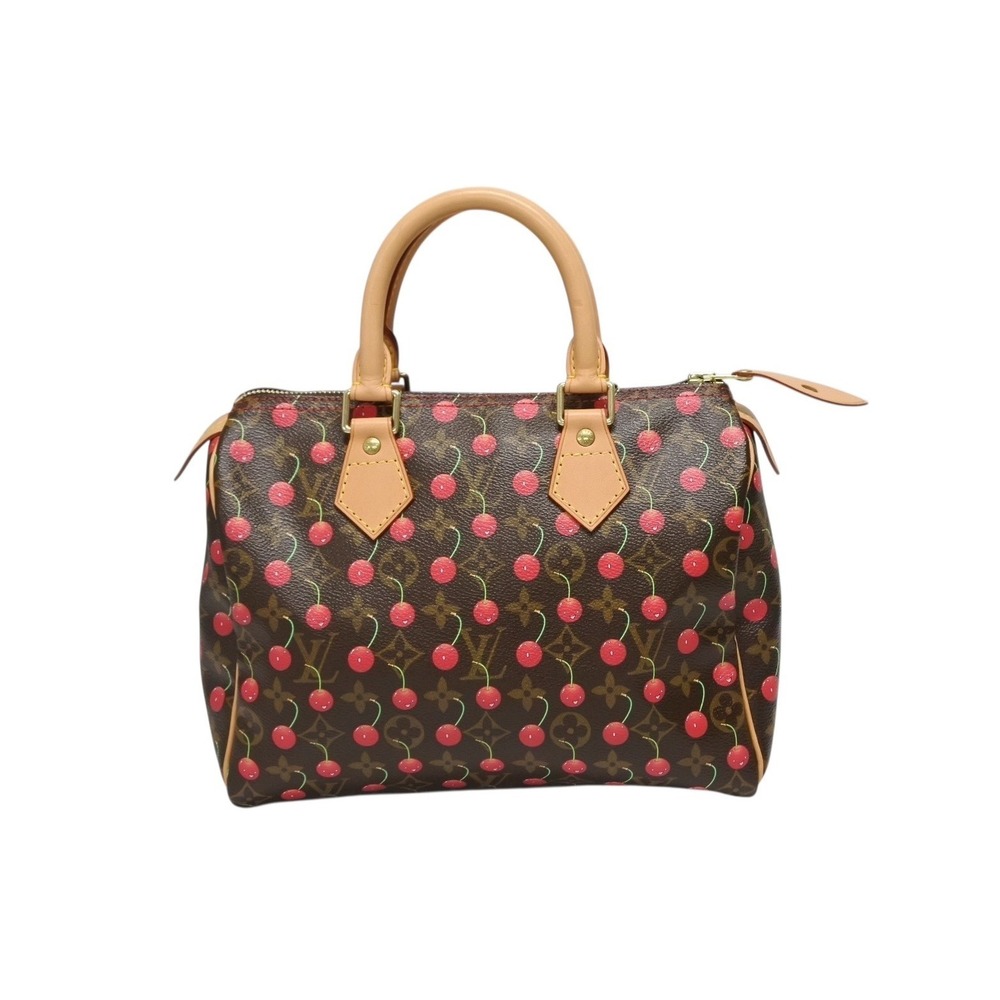 LOUIS VUITTON Speedy handbag Monogram cherry leather Takashi Murakami logo